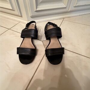 Via Spiga Black Women's Double-Strap Block heel Sandals